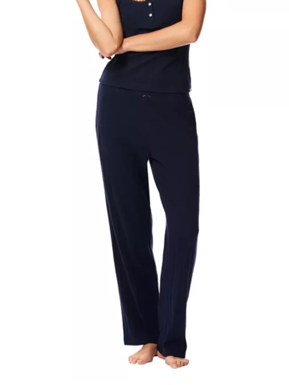 Gap GapBody Women's Ribbed Drawstring Pajama Pants - Navy Uniform - Size: L